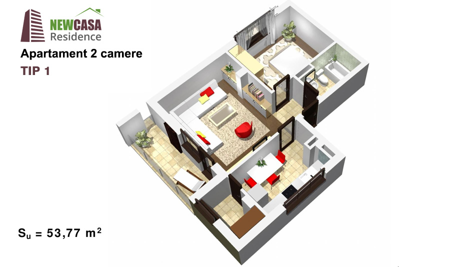 apartament 2 camere tip 1