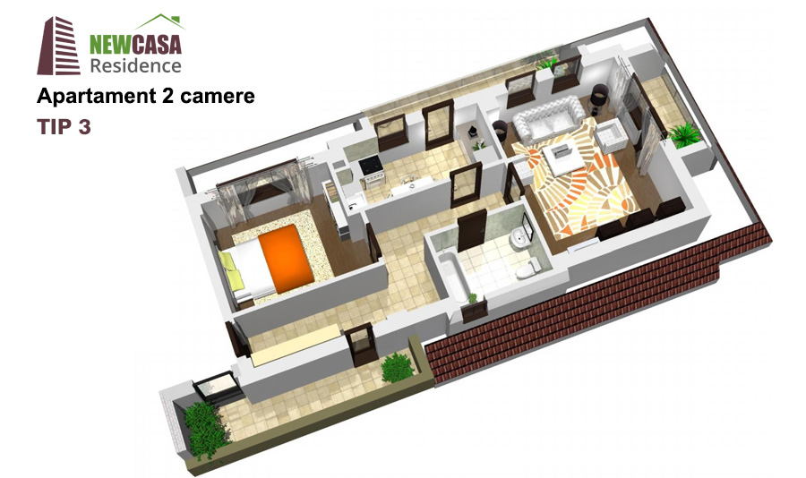apartament 2 camere tip 3
