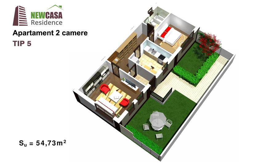 apartament 2 camere  tip 5